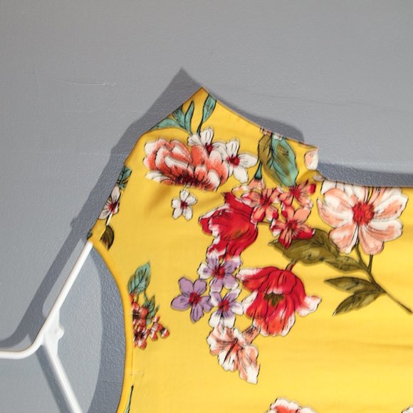 Planet Gold Womens Medium yellow floral Dress - Picture 7 of 8